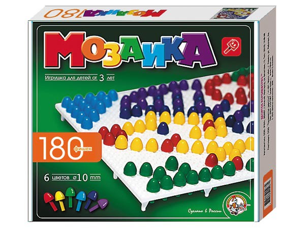 Десятое кор. Пластмассовая мозаика для детей, 180 элементов - 119,95 руб