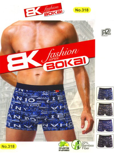 Трусы мужские Bokai 318 боксеры хлопок L-3XL 69 руб
