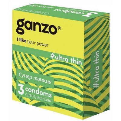Презервативы GANZO Ultra thin, No3 (Ультра тонкие, 3шт. в упак.) Ganzo; Великобритания