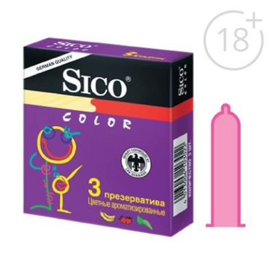 Презервативы Sico COLOR цветные ароматизированные 3 шт. Sico; Германия