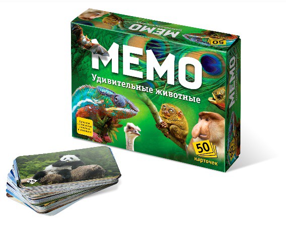 Нескучные игры Мемо Удивительные животные 50 карт. - 104,90 руб