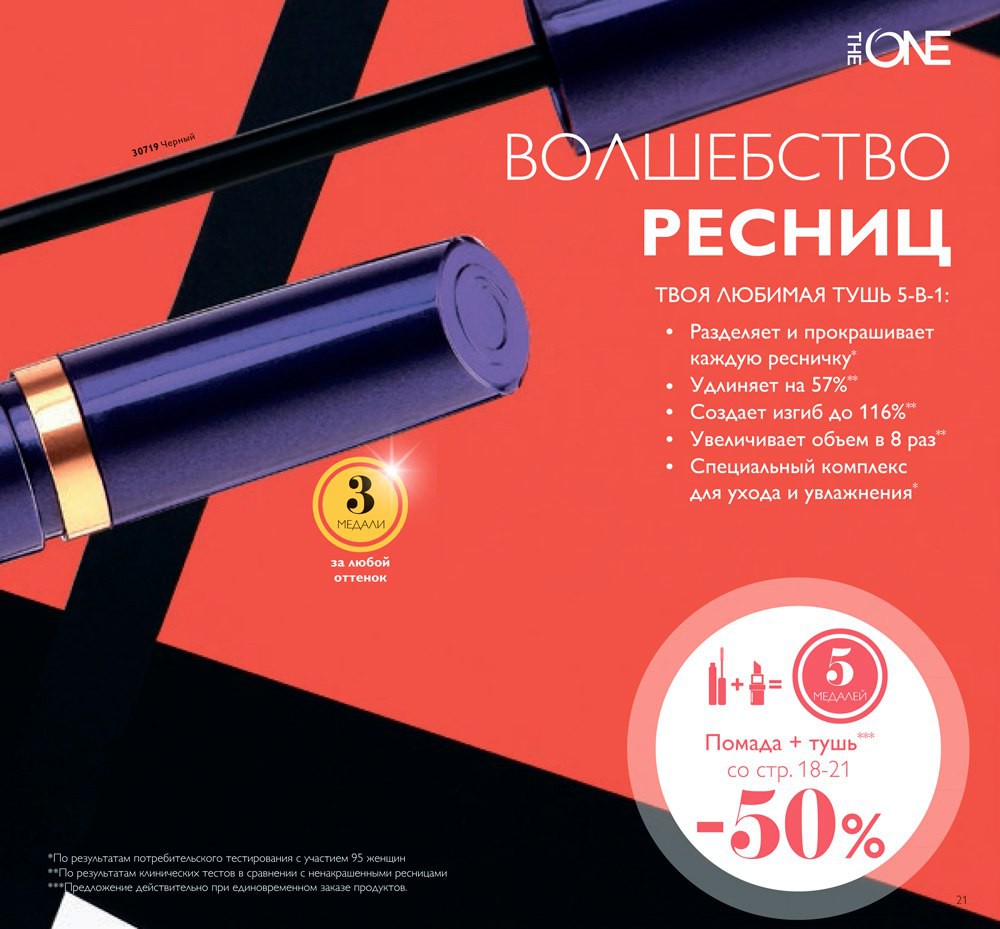 Многофункциональная тушь для ресниц 5-в-1