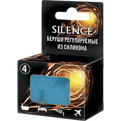 Регулируемые беруши SILENCE из силикона, 4 шт.Регулируемые беруши SILENCE из силикона, 4 шт. SILENCE; Китай