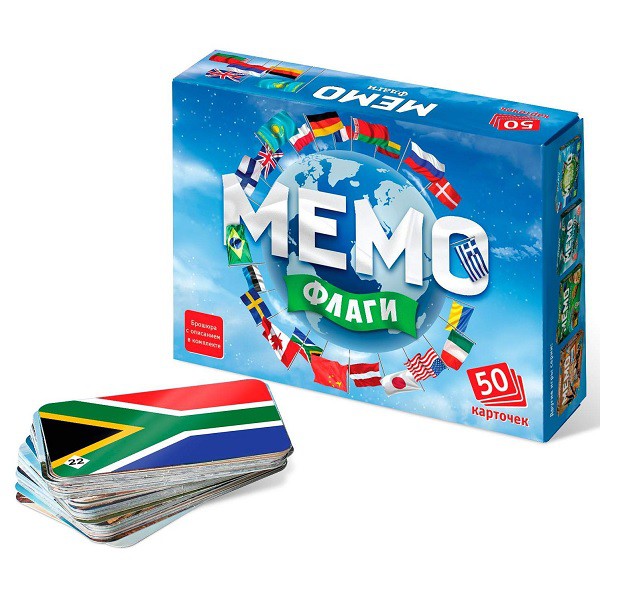 Нескучные игры Мемо Флаги 50 карт. - 104,90 руб