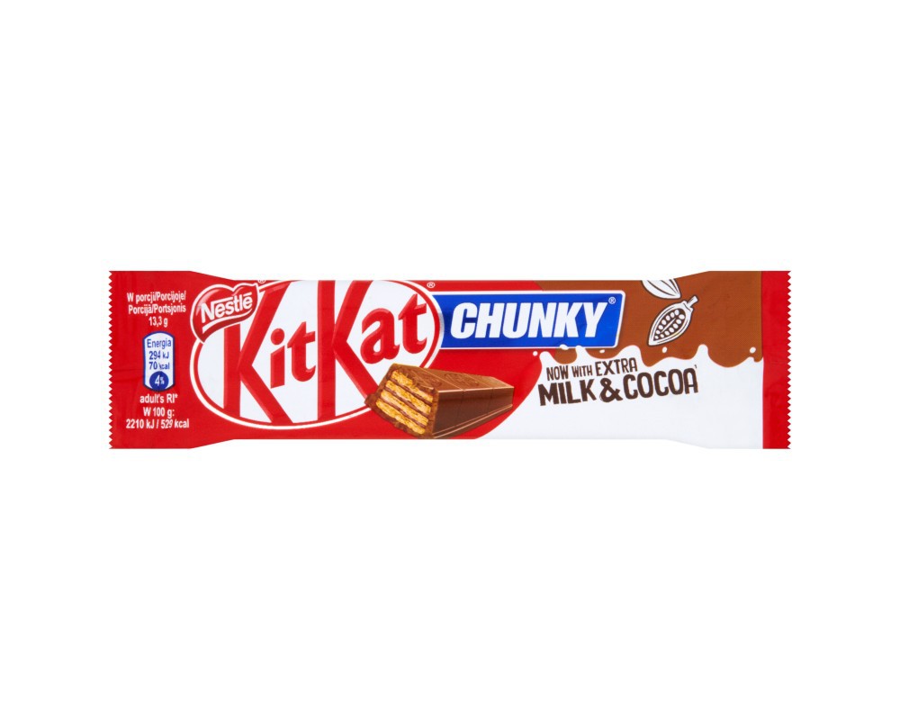 Вафельный батончик KitKat Chunky Milk & Cocoa 40 gr. 36	рублей