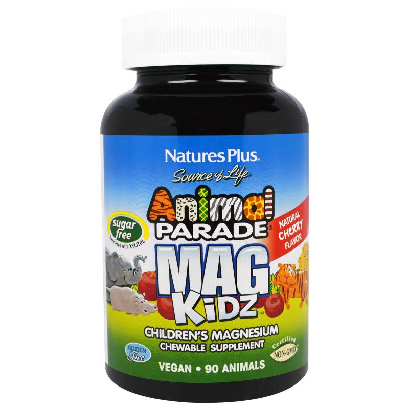 NAP-29942 Nature's Plus, Animal Parade, Mag Kidz, Children's Magnesium, Cherry Flavor, 90 Tablets - 1728,43 