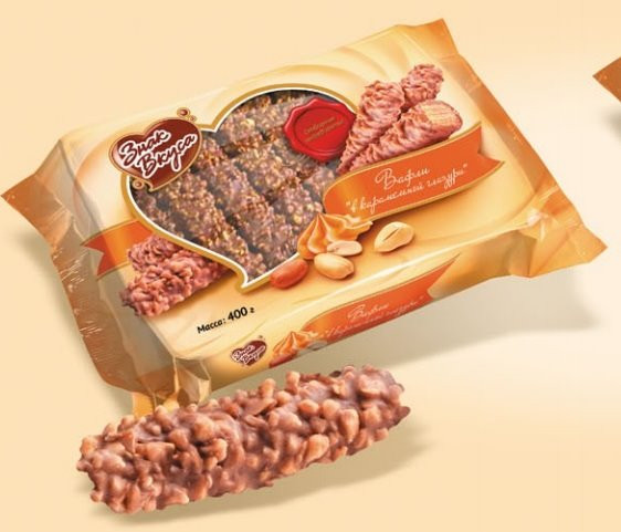 Вафли с арахисом в карамельной глазури,
