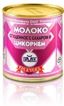 Молоко сгущеное с сах. и цикорием 380 г Рогачев	цена	85	руб