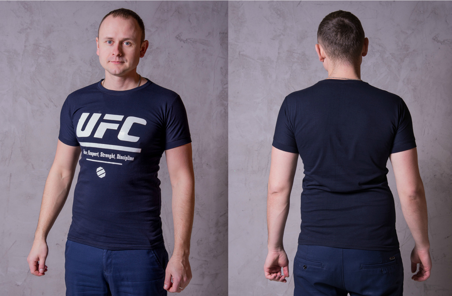 Футболка Мужская 26001289895 UFC Темно-Синяя - 390 р..jpg