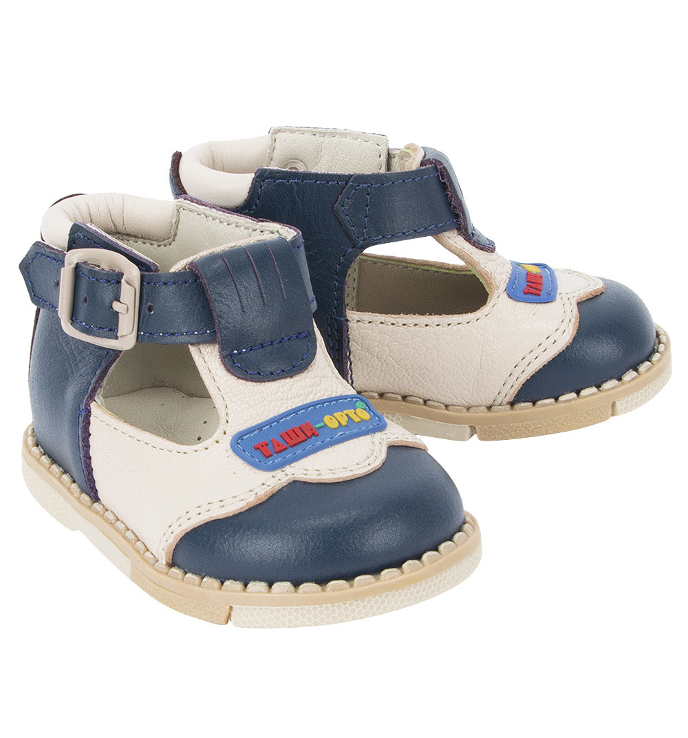 112-12 Туфли, цвет синий/бежевый, кожа 