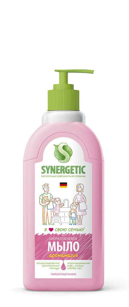 НОВИНКА! 341310 Synergetic Мыло жидкое, АРОМАГИЯ , дозатор, 500 мл - 87,36 руб