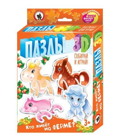 Пазлы-3D 02403 Кто живет на ферме? (Русский стиль) - 146,03 руб