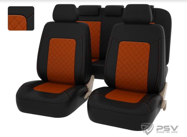 Чехлы PSV Elegant Next ( Оранжевый ), ромб + экокожа 2356р..png