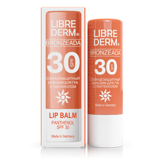 185534 LIBREDERM Bronzeada бальзам для губ с пантенолом солнцезащитный SPF 15, 4 г - 158,40 руб