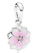  Magnolia Bloom, Pale Cerise Enamel & Pink CZ . RP193