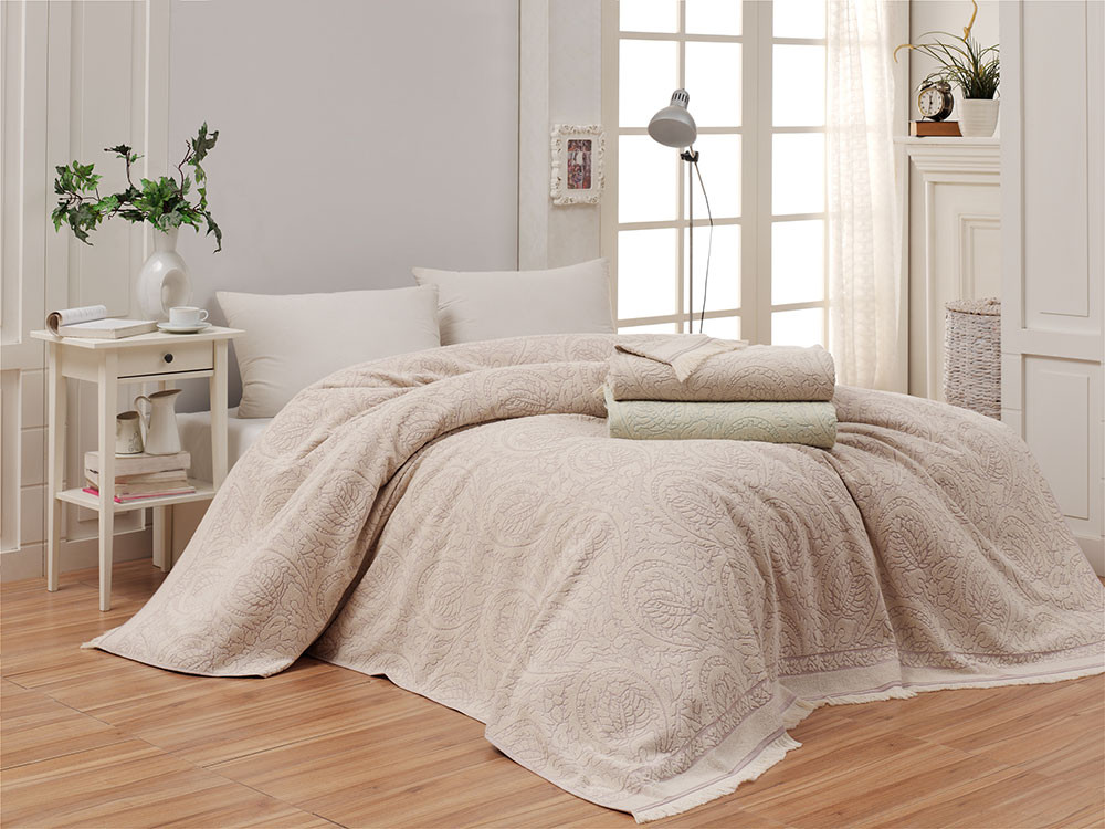 Покрывало махровое жаккардовое с бахромой двойная петля Плотность 380 гр-м2, лаванда.jpg