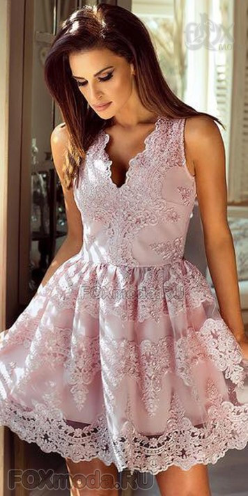 08969 1 Платье кружевное Emo однотонное c пайетками 2500р