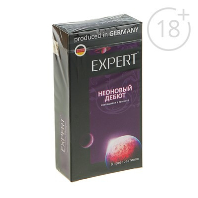 Презервативы «Expert» Неоновый дебют светящиеся в темноте, 8 шт EXPERT; Германия; См. на упаковке; В боксе 64 набора. Арт.: 2933416 208.93 руб