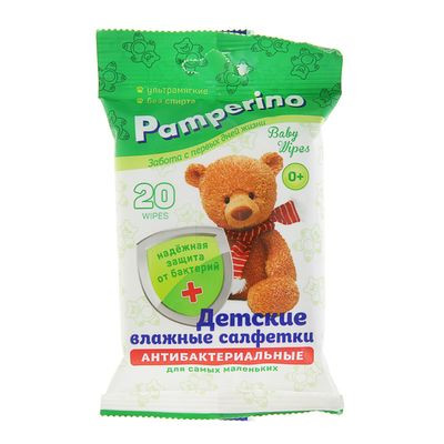 Салфетки влажные «Pamperino» детские антибактериальные, 20 шт PAMPERINO; Россия; См. на упаковке; В боксе 72 набора. Арт.: 2679500 20.33 руб