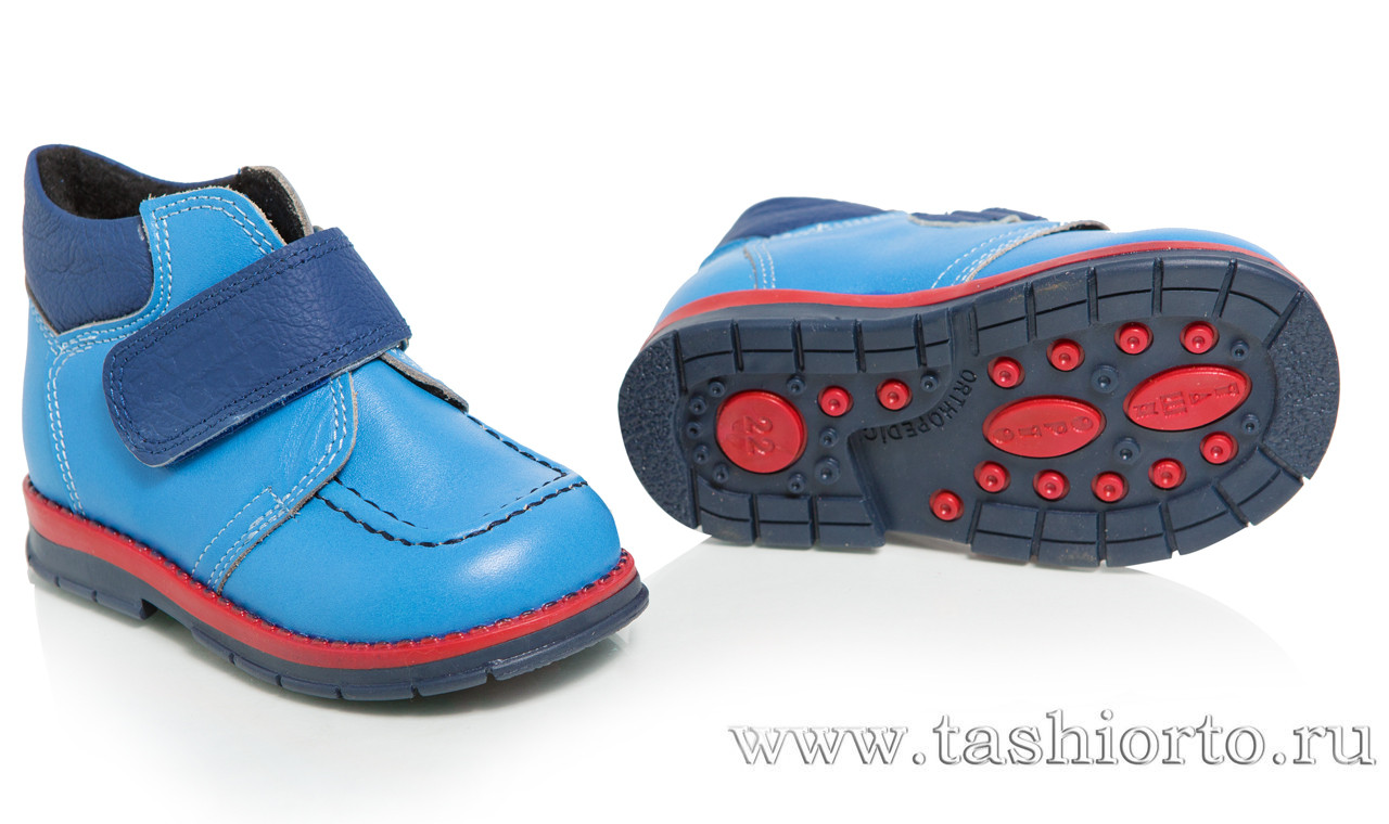 241-393 Ботинки утеплен, голубой/синий кожа, синий лип - 1750 руб