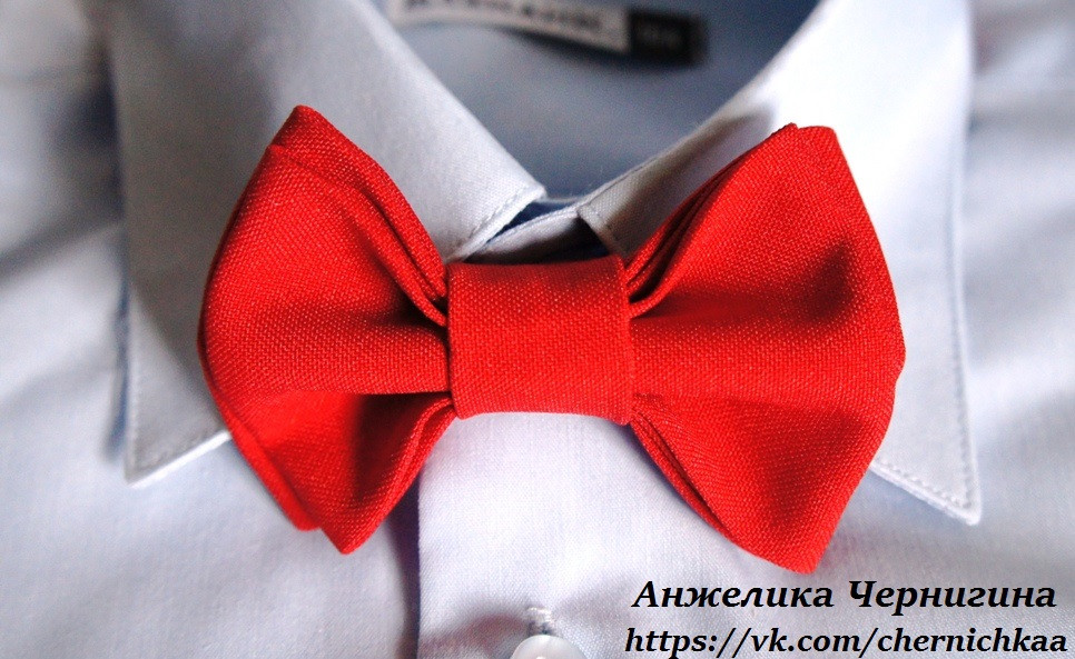 Галстук-бабочка ярко-красного цвета для маленького модника.