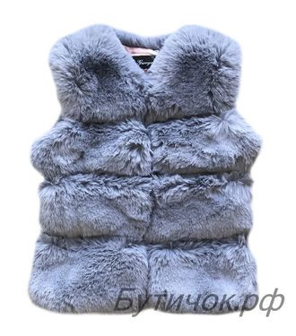 М.6054 Жилетка Gerryeti kids меховая светло серая 1300 руб.