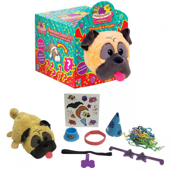 1Toy Вывернушка-Сюрприз 2-в-1 Т13642 Мопс, аксесс. - 989,03 руб