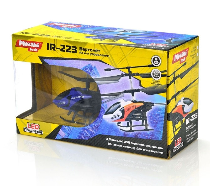 Mioshi Tech MTE1202-053 Вертолёт и. к IR-223 (3,5 канала, 23см, свет, аккум. бат., USB, запас. дет. ) - 987,89 руб
