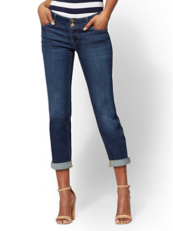 1190  SOHO JEANS - CROP BOYFRIEND - FLAWLESS BLUE WASH