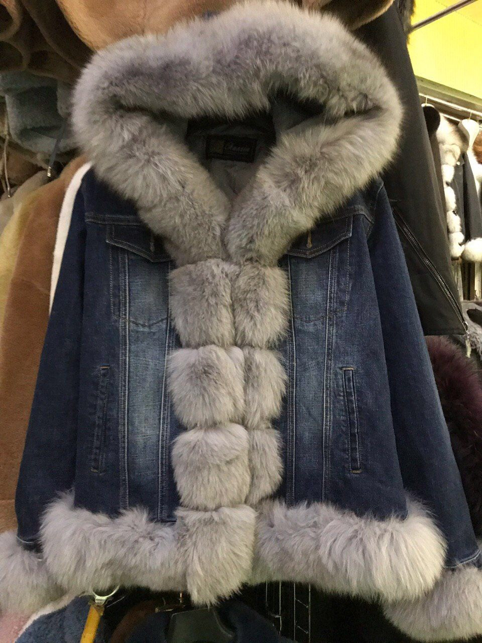 Джинсовая парка на синтепоне  60см 46-48 Акция 6500