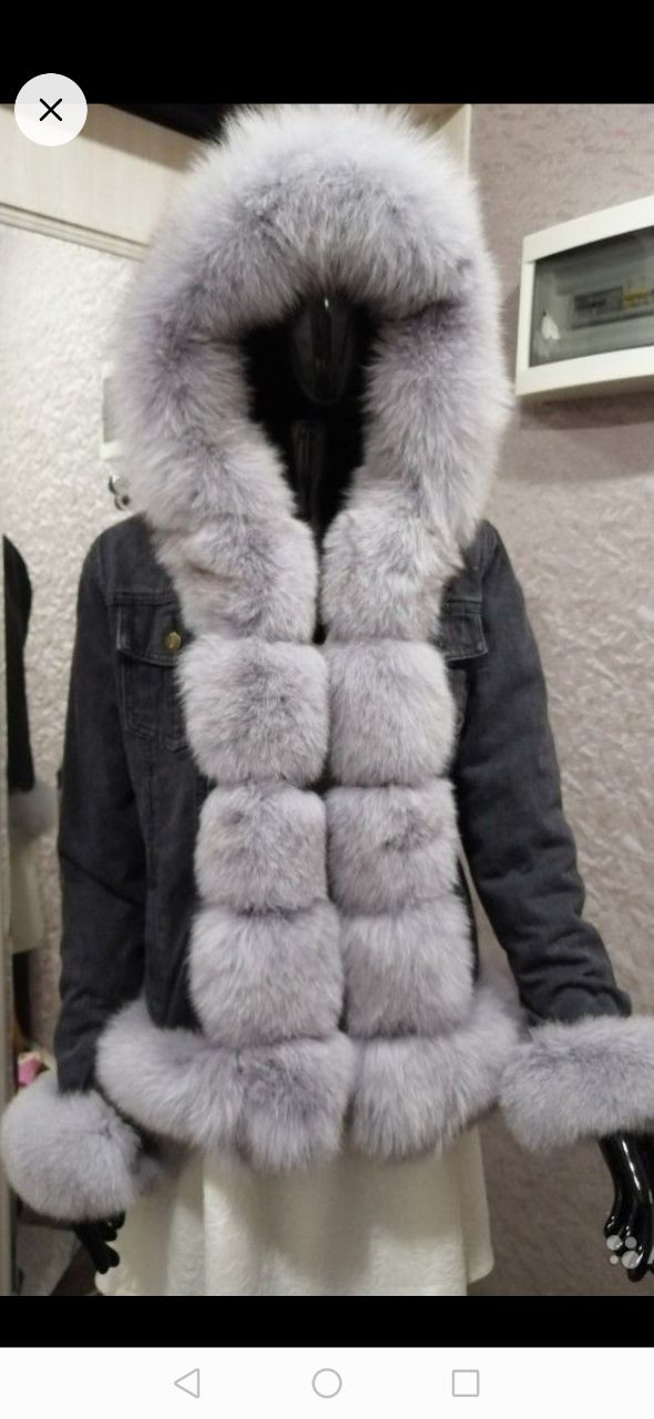 Джинсовка с мехом песца 8000