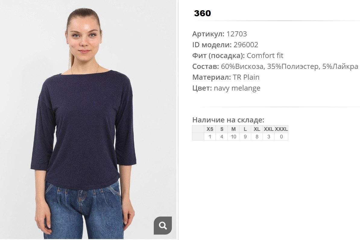 12))703 Футболка с длинным рукавом жен navy melange 296))002 360 ру.jpg
