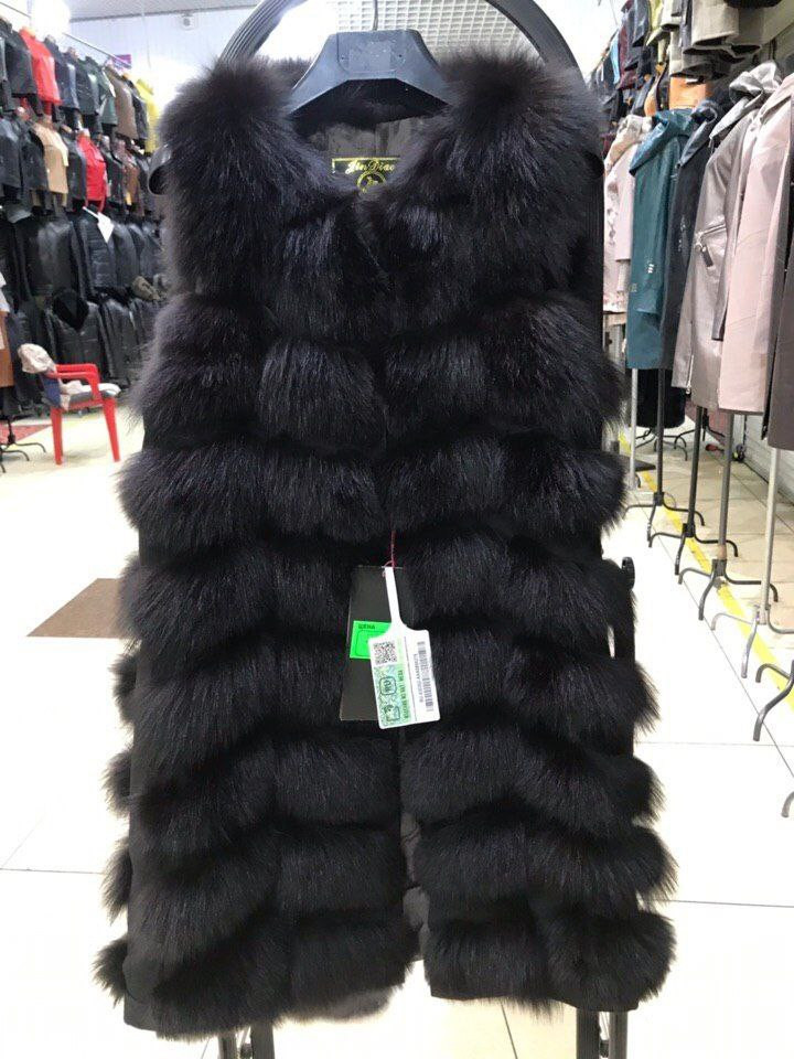 Жилеты из меха песца на эко/замше АКЦИЯ!!! 5000р