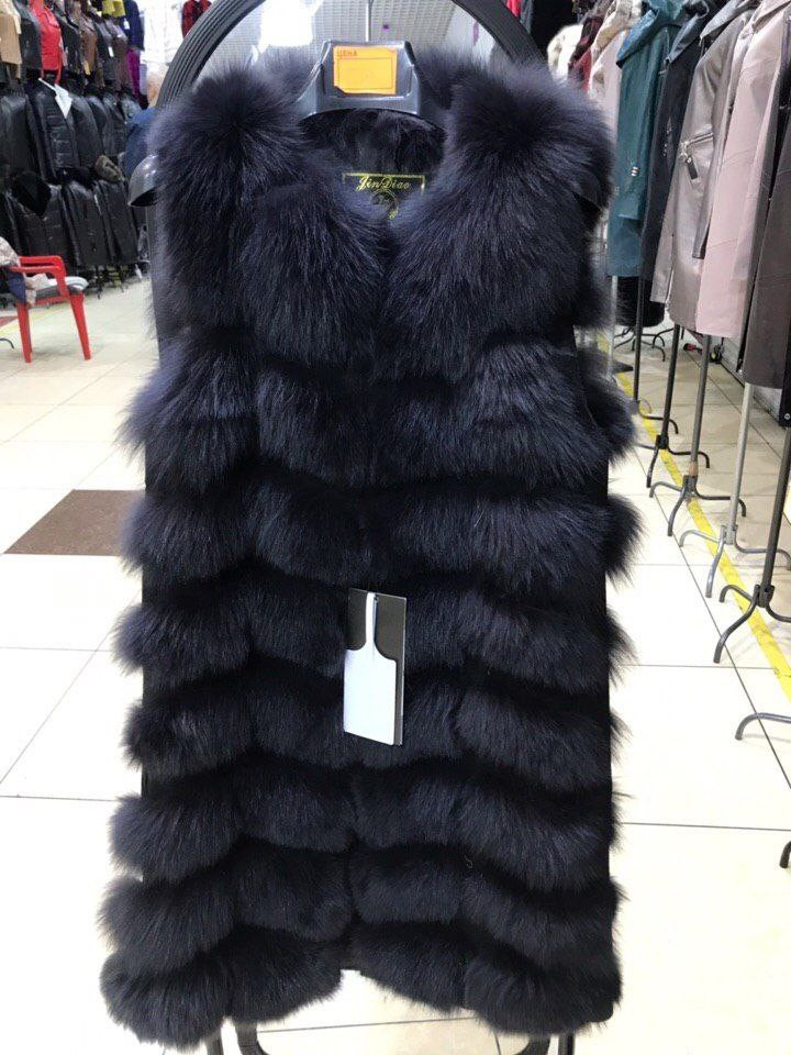 Жилеты из меха песца на эко/замше АКЦИЯ!!! 5000р