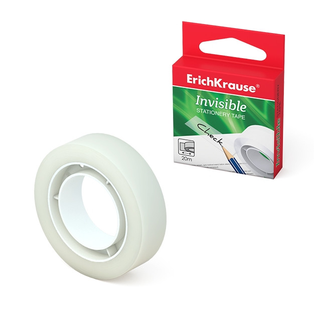 40198 Клейкая лента ErichKrause® Invisible, 12ммх20м (в коробке по 1 шт.) Цена 48,9+% в наличии 16 шт.jpg