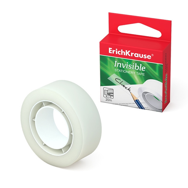 40199 Клейкая лента ErichKrause® Invisible, 18ммх20м (в коробке по 1 шт.) Цена 61,8+% в наличии 6 шт.jpg