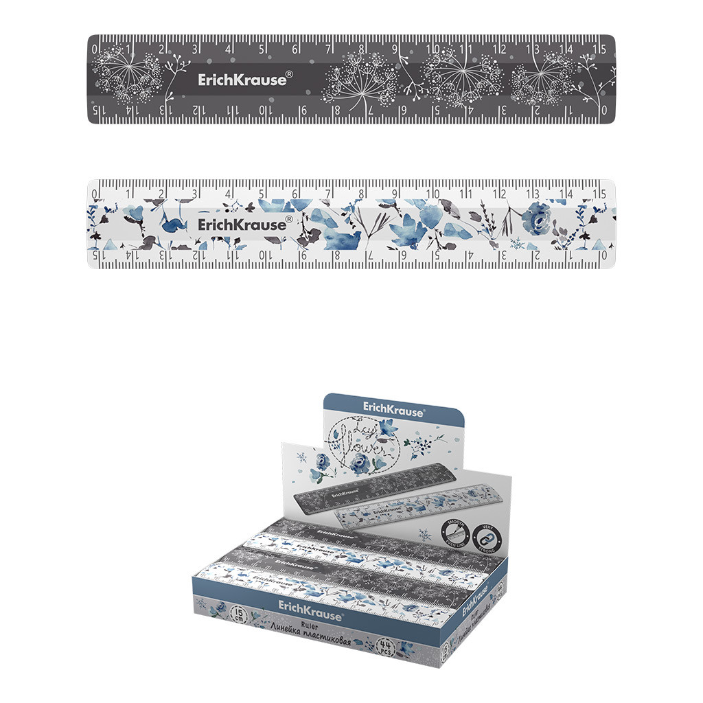 55893 Линейка пластиковая ErichKrause® Frozen Beauty, 15см, ассорти из 2 дизайнов, в коробке-дисплее Цена 28,6+% в наличии 22 шт.jpg