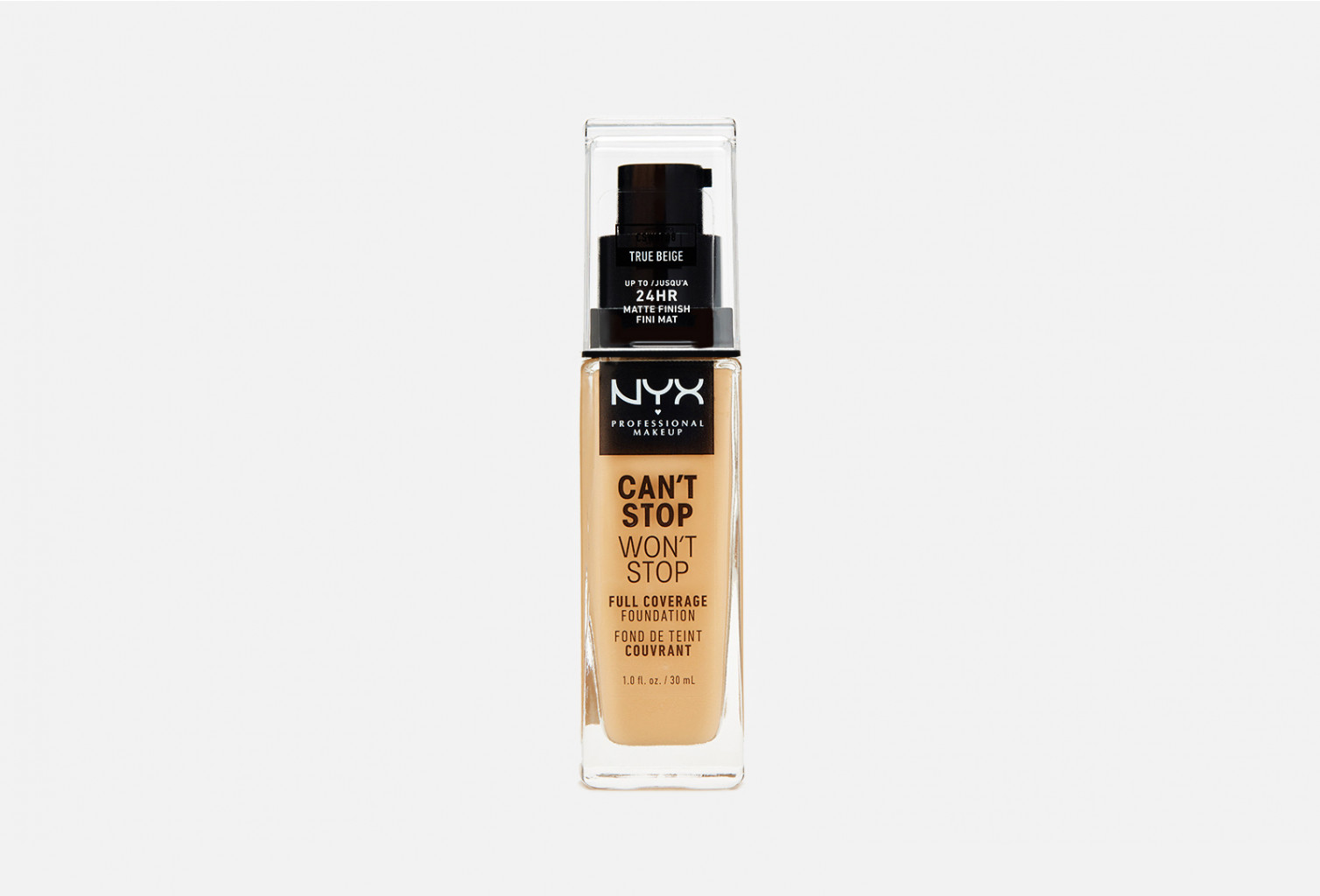 NYX Professional Makeup Тональная основа с плотным покрытием. CAN'T STOP WON'T STOP FULL COVERAGE FOUNDATION Тон 08 TRUE BEIGE 15, 30 мл. Цена 699 р.