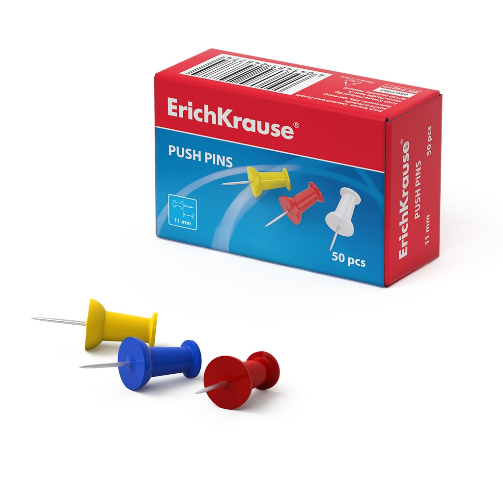24877 Кнопки силовые ErichKrause® цветные (коробка 50 шт.) Цена 67,7+% в наличии 18 шт.jpg