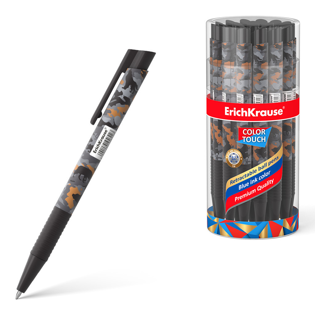 48782 Ручка шариковая автоматическая ErichKrause® ColorTouch® Rough Native, цвет чернил синий (в тубусе по 24 шт.) Цена 30,2+% в наличии 4 шт.jpg