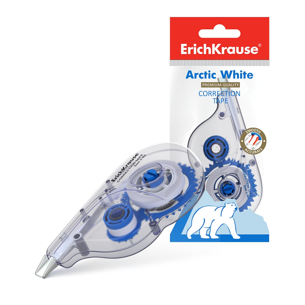 21886 Корректирующая лента ErichKrause Arctic white, 5мм х 8м (в пакете по 1 шт.) Цена 162,5+% в наличии 18 шт.jpg
