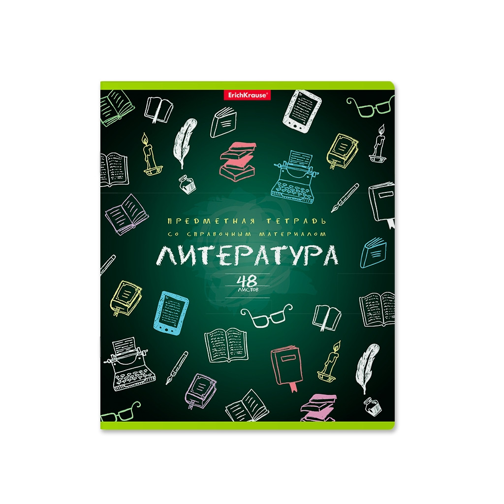 43585 Тетрадь общая ученическая ErichKrause К доске!, Литература, 48 листов, линейка Цена 38+% в наличии 54 шт.jpg