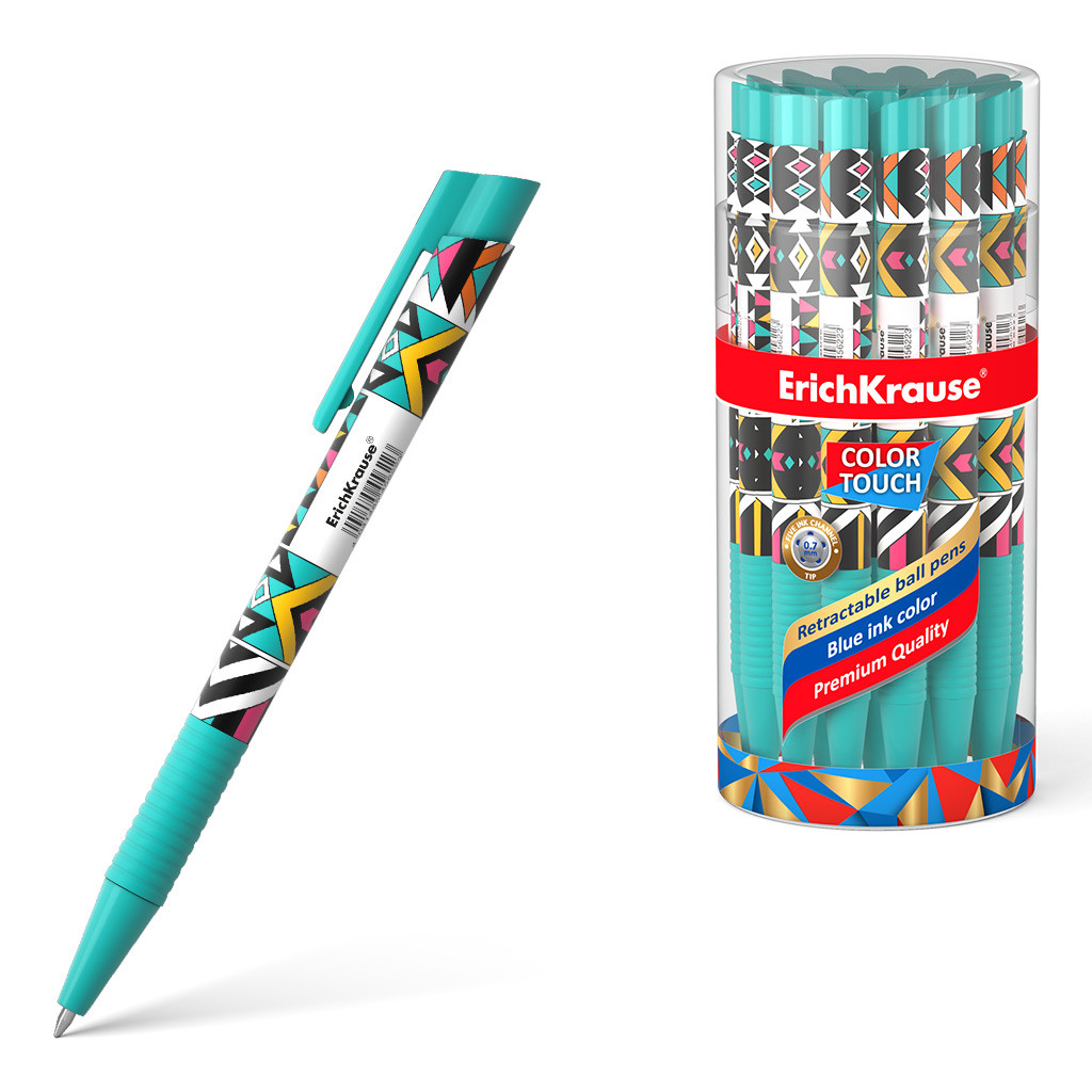 50826 Ручка шариковая автоматическая ErichKrause® ColorTouch® Ornament, цвет чернил синий (в тубусе по 24 шт.) Цена 38+% в наличии 79 шт.jpg