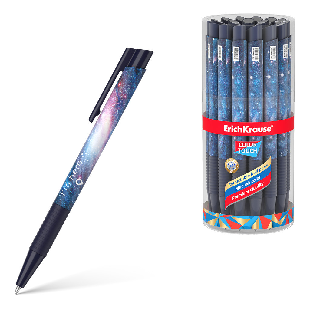 56055 Ручка шариковая автоматическая ErichKrause ColorTouch Matic&Grip Space 0.7, цвет чернил синий (в тубусе по 24 шт.) Цена 38+% в наличии 57 шт.jpg