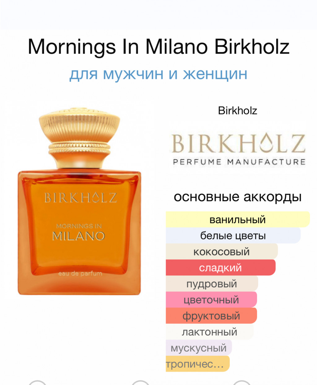 BIRKHOLZ mornings in milano