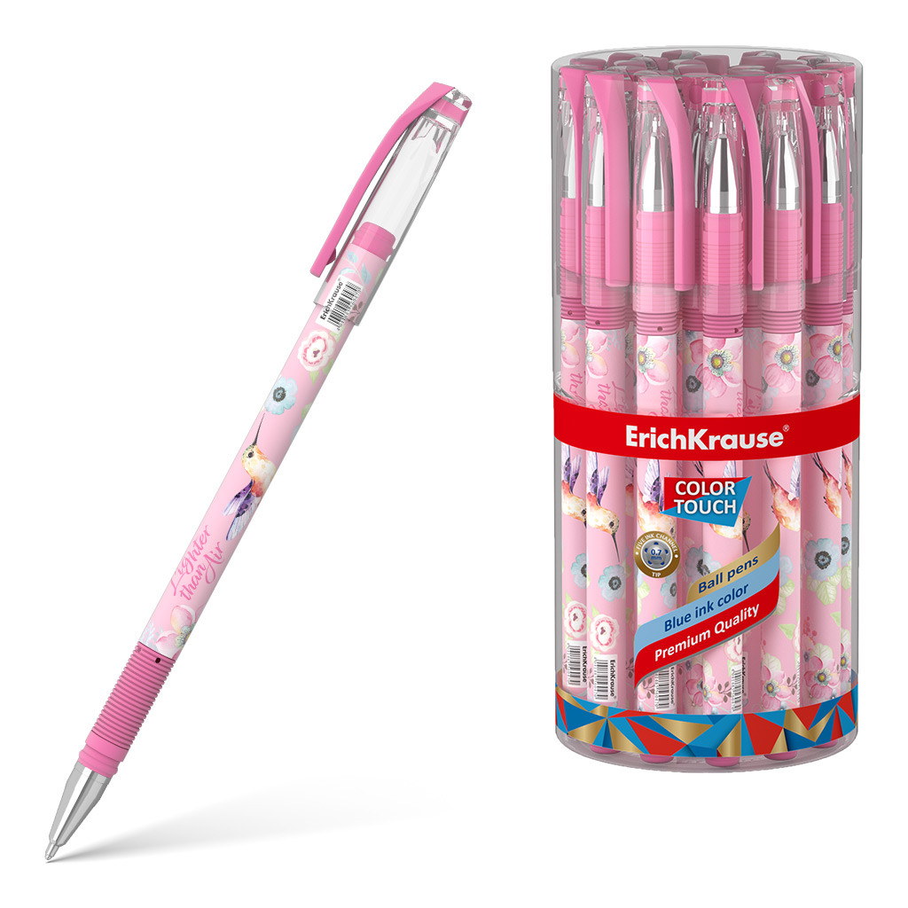 56047 Ручка шариковая ErichKrause ColorTouch Stick Colibri 0.7, цвет чернил синий (в тубусе по 24 шт.) Цена 33+% в наличии 5 шт. Мин. заказ 3 шт