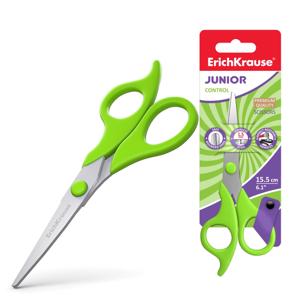 35144 Ножницы ErichKrause Junior Control, 15.5см, ассорти (в блистере по 1 шт.) Цена 160+% в наличии 2 шт.jpg