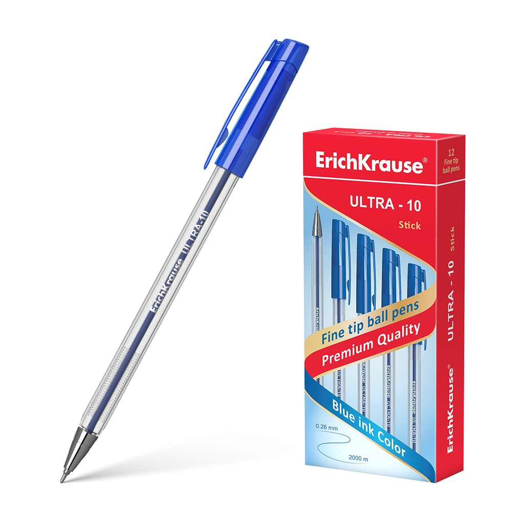 13873 Ручка шариковая ErichKrause ULTRA-10 Stick Classic 0.7, Super Glide Technology, цвет чернил синий (в коробке по 12 шт.) Цена 29+% в наличии 2 шт.jpg
