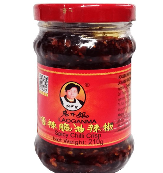 Острый соус с хрустящим перцем чили Laoganma, Китай, 210 г. Цена 244 руб+%
