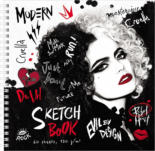 075989 Premium Тетрадь SketchBook 60л А4ф 210х210мм 120г без линовки с твердой обложкой на гребне-Круэлла-(DISNEY) Цена 134+% в наличии 13 шт.jpg